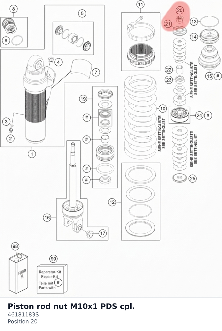 Diagram preview: Piston rod nut M10x1 PDS cpl. (46181183S)