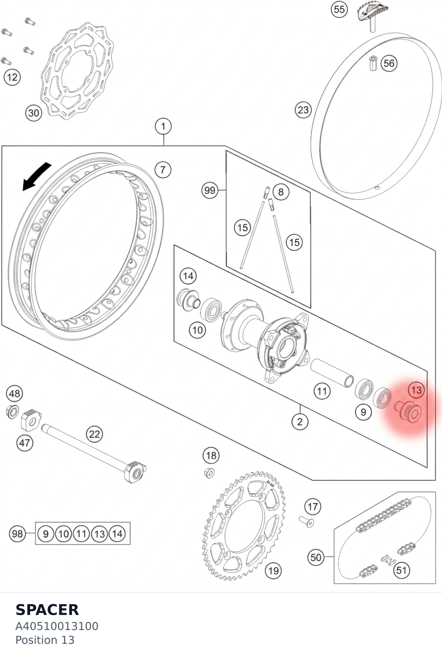 Diagram preview: SPACER (A40510013100)