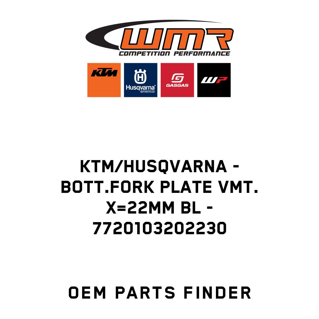 BOTT.FORK PLATE VMT. X=22MM BL
