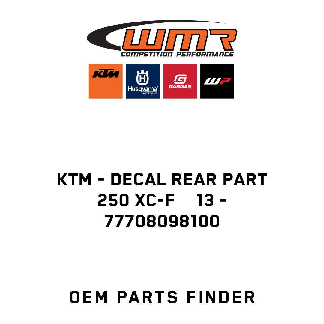 DECAL REAR PART 250 XC-F 13