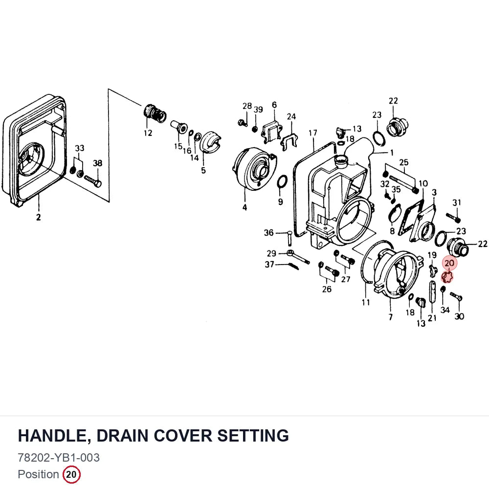 HANDLE, DRAIN COVER SETTING