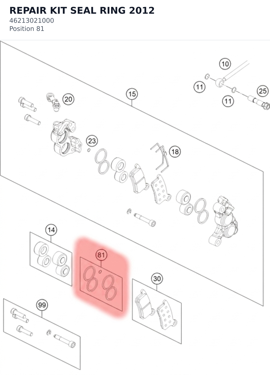 Diagram preview: REPAIR KIT SEAL RING 2012 (46213021000)