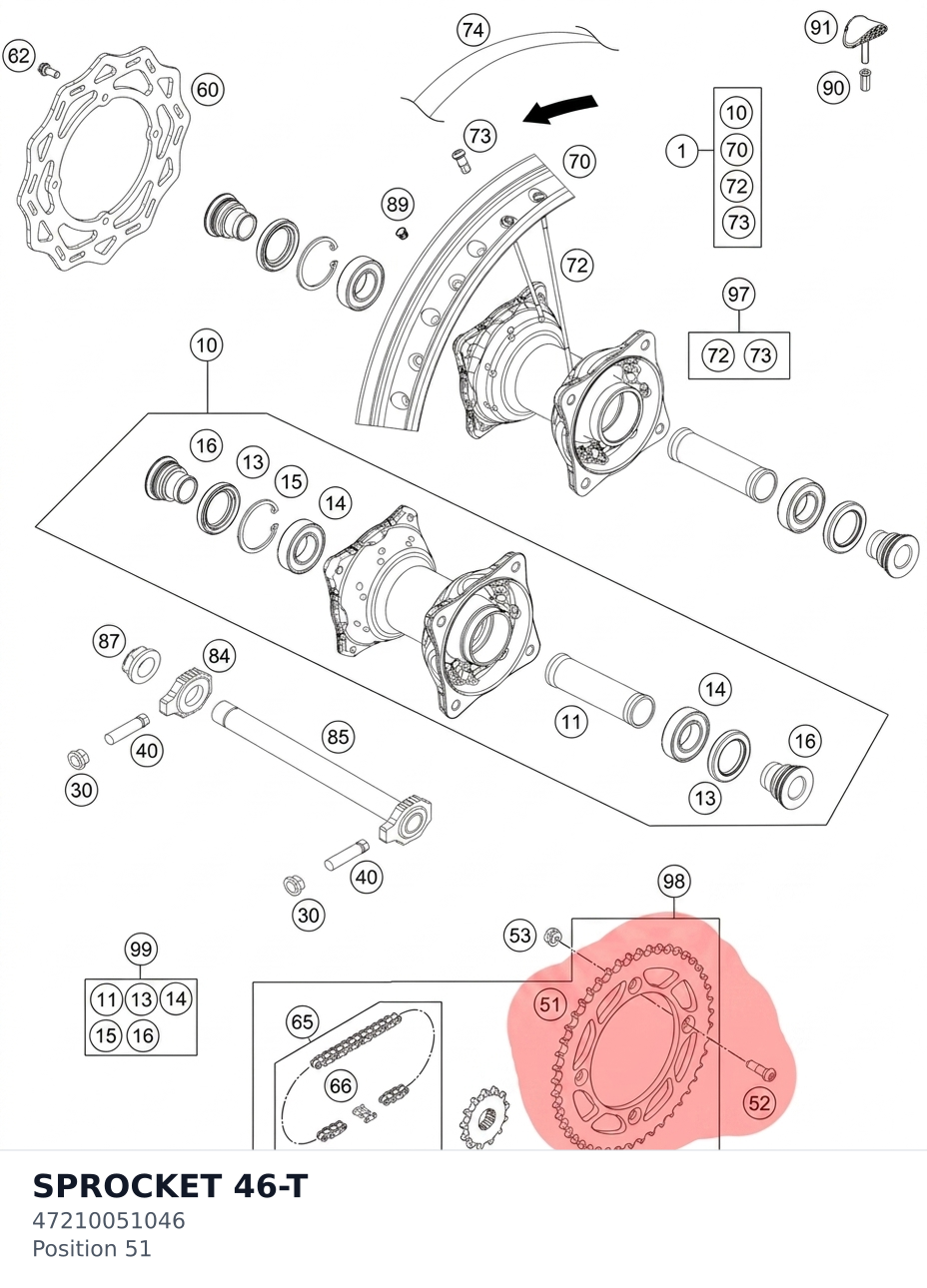 Diagram preview: SPROCKET 46-T (47210051046)