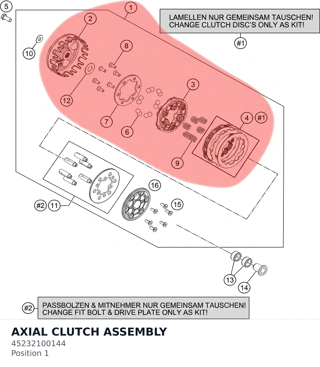 Diagram preview: AXIAL CLUTCH ASSEMBLY (45232100144)