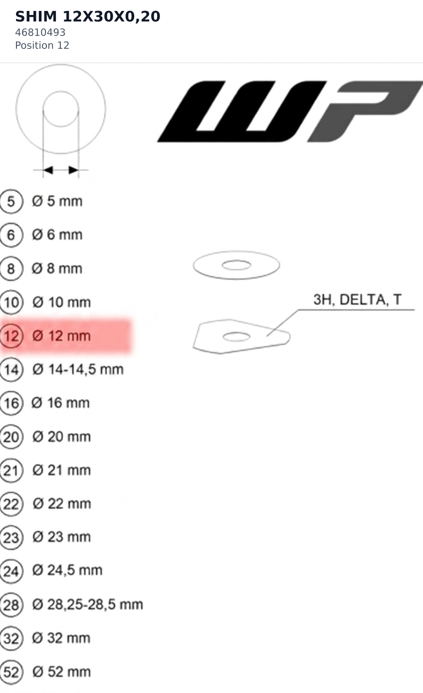 Diagram preview: SHIM 12X30X0,20 (46810493)