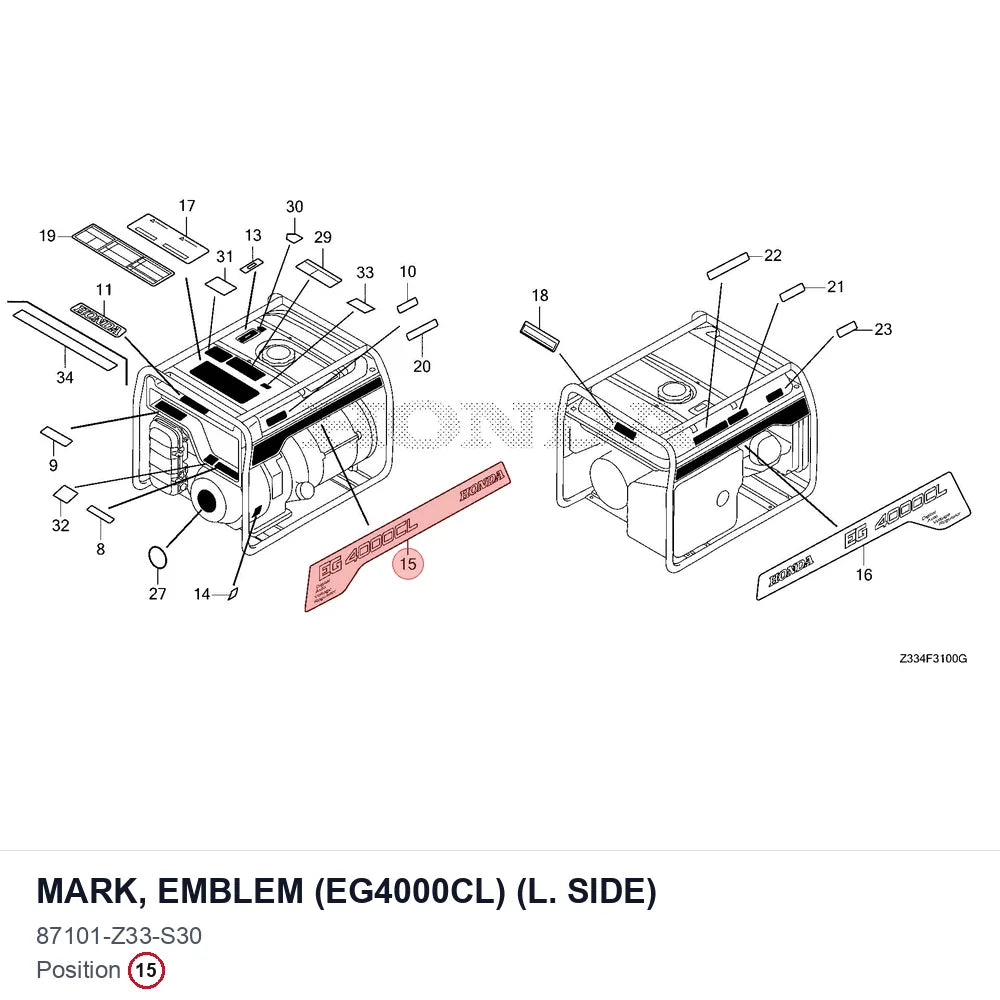 MARK, EMBLEM (EG4000CL) (L. SIDE)