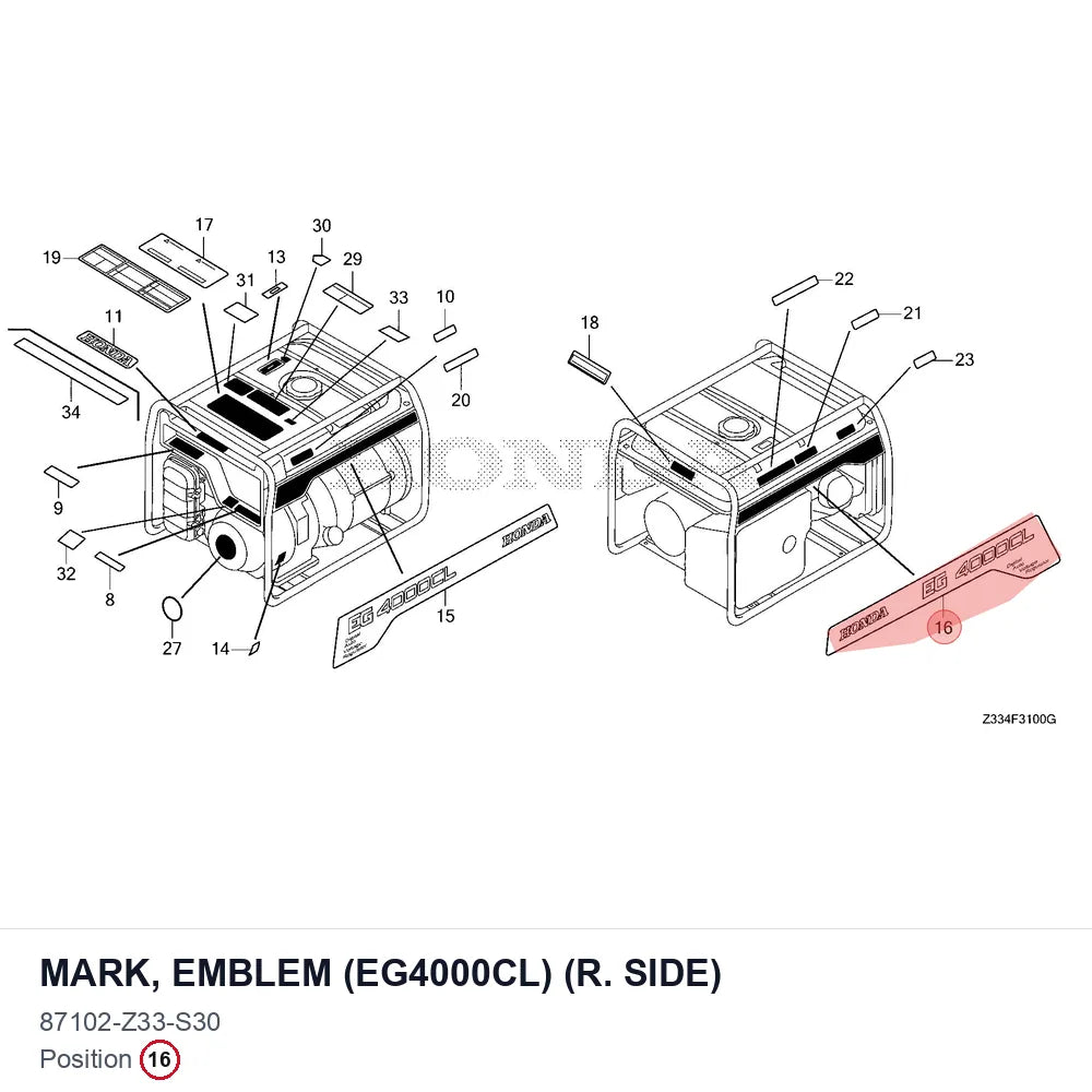 MARK, EMBLEM (EG4000CL) (R. SIDE)