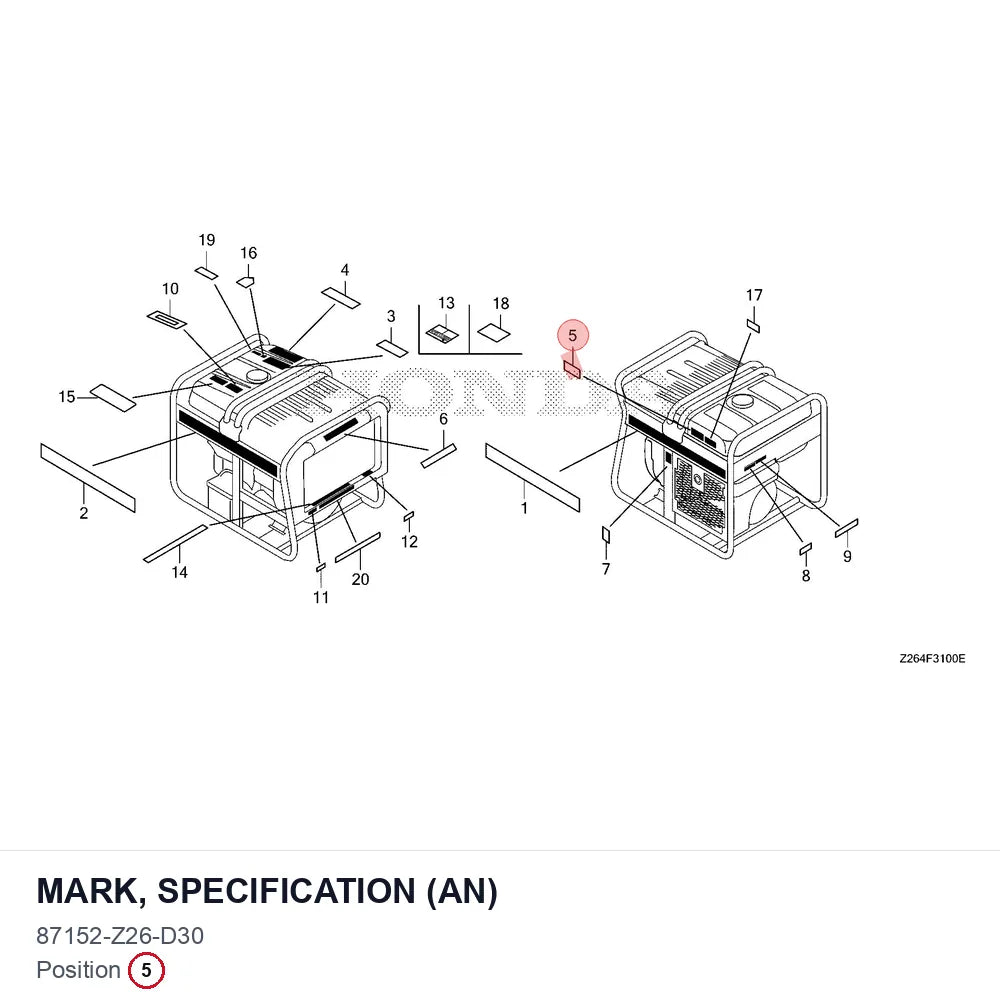 MARK, SPECIFICATION (AN)