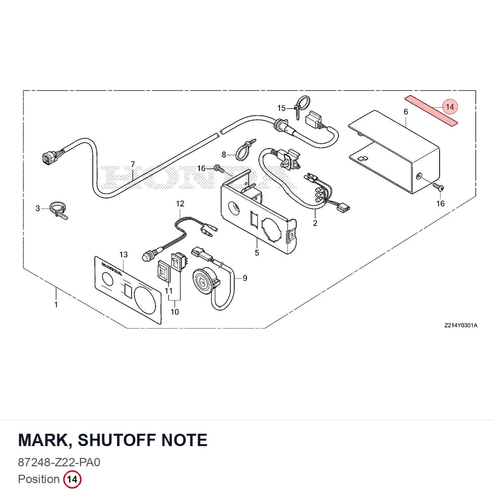 MARK, SHUTOFF NOTE