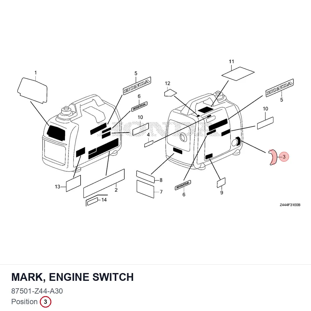 MARK, ENGINE SWITCH