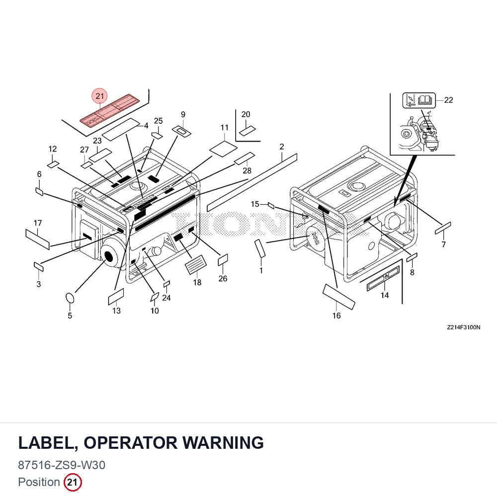 LABEL, OPERATOR WARNING