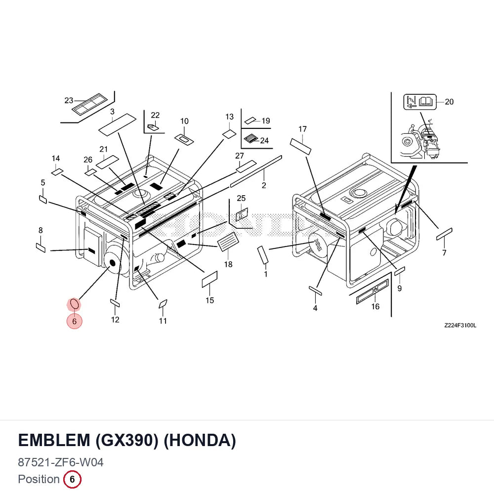 EMBLEM (GX390) (HONDA)