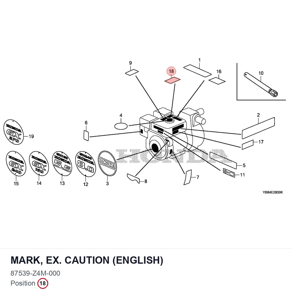 MARK, EX. CAUTION (ENGLISH)