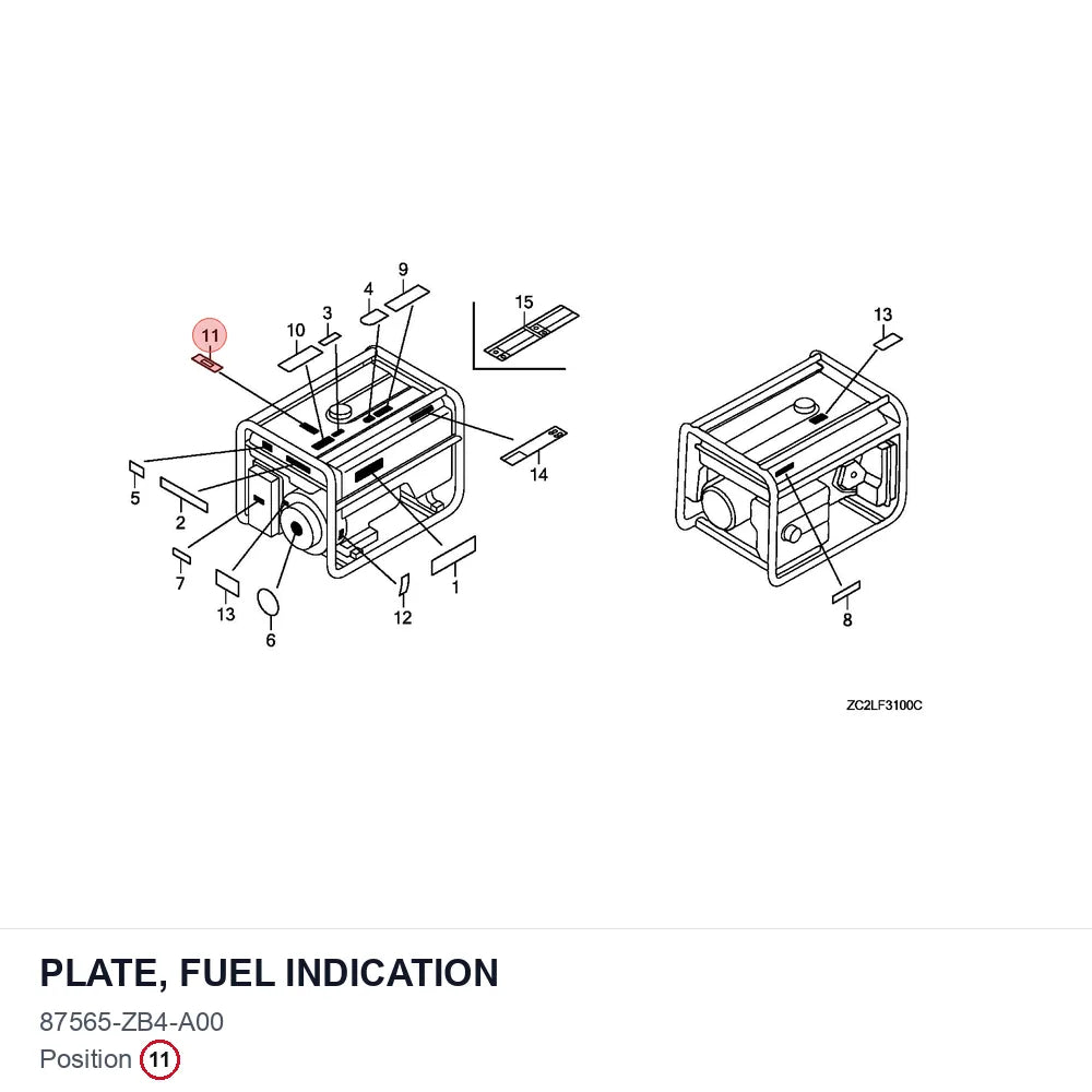 PLATE, FUEL INDICATION