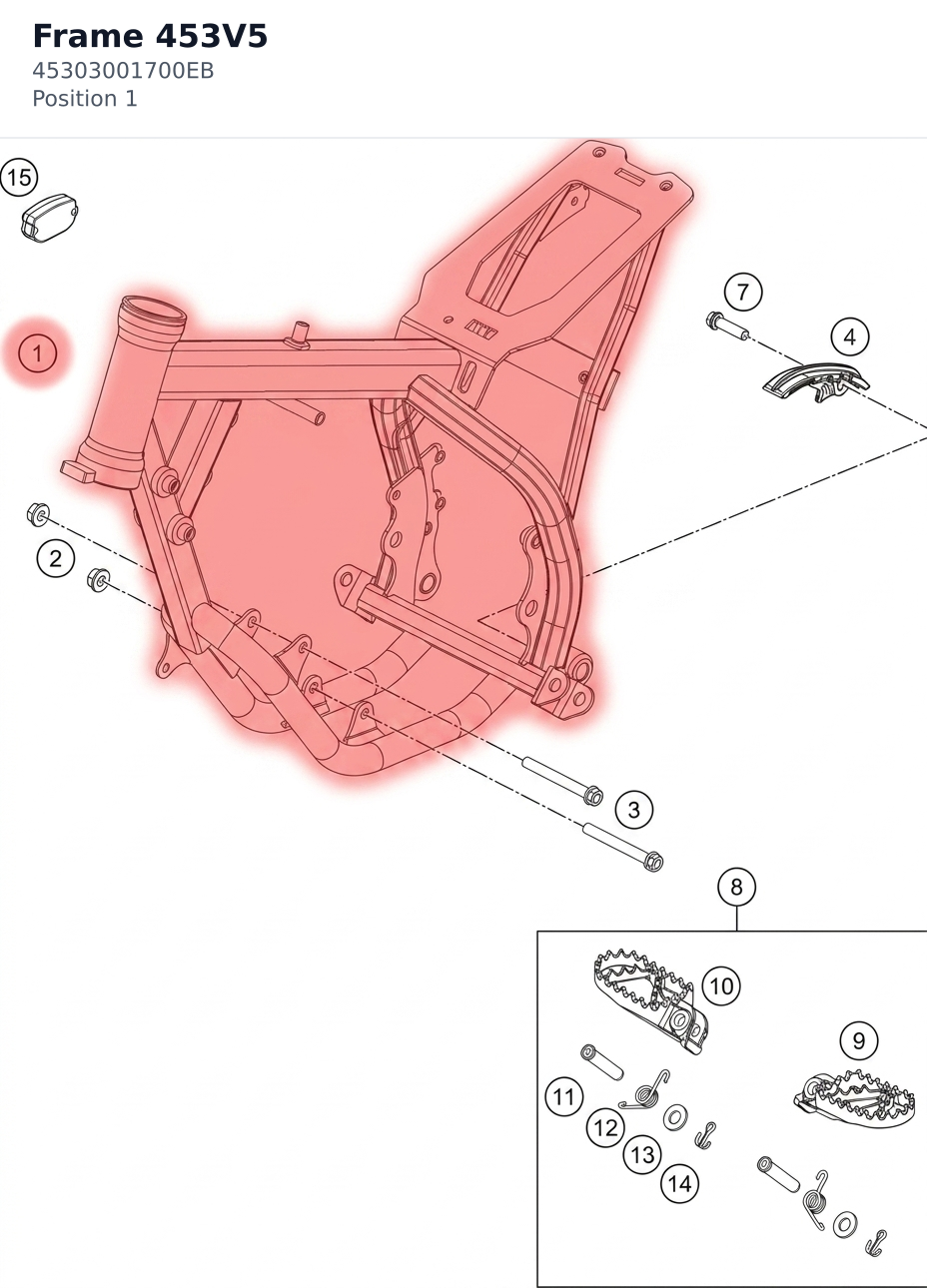Diagram preview: Frame 453V5 (45303001700EB)