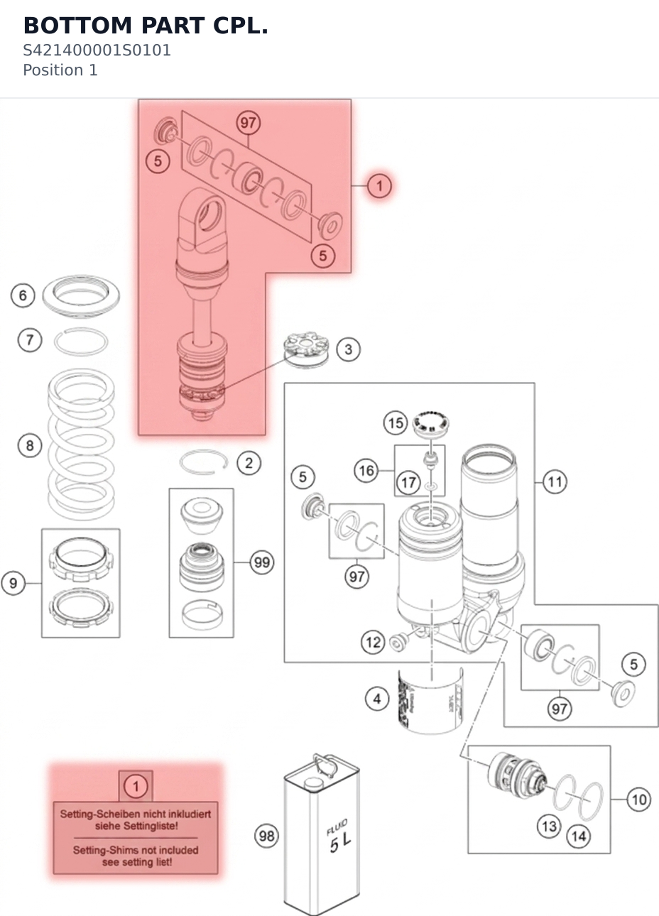 Diagram preview: BOTTOM PART CPL. (S421400001S0101)