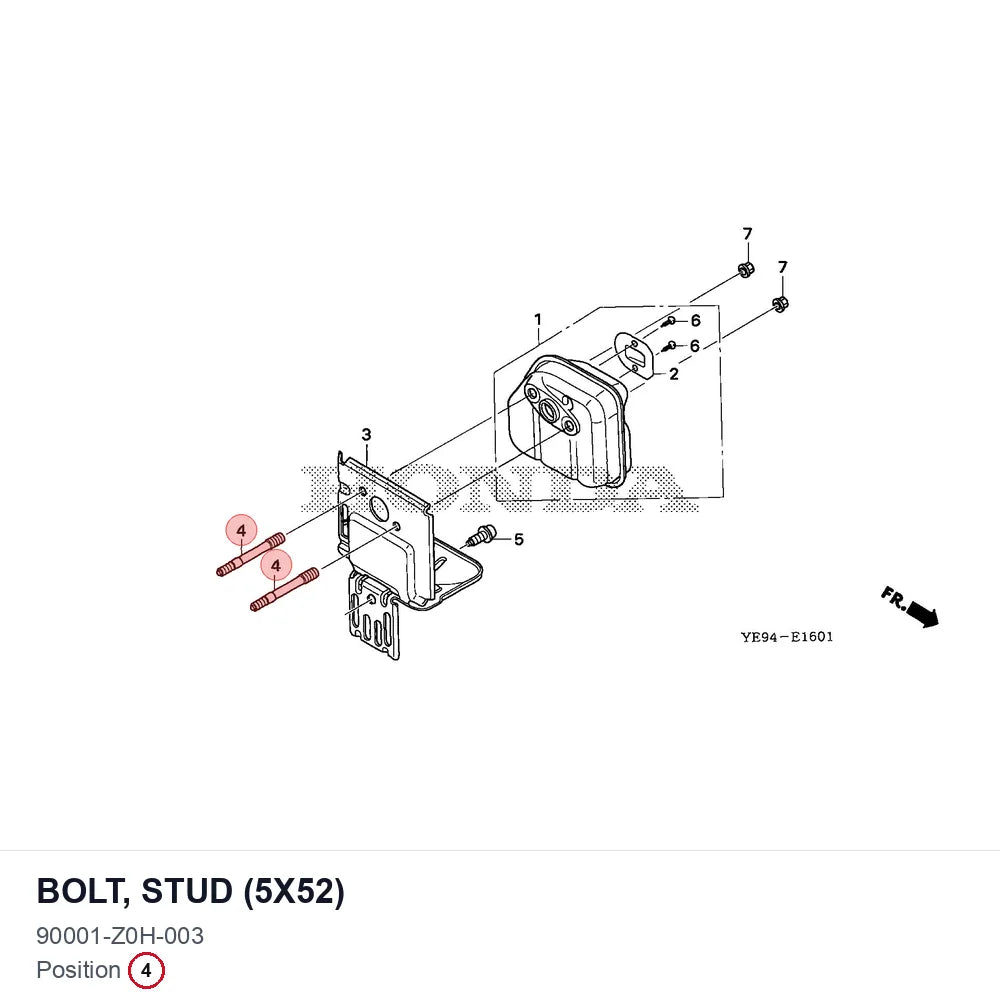 BOLT, STUD (5X52)
