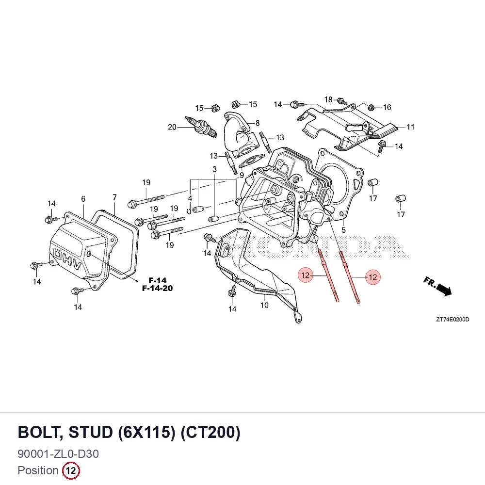 BOLT, STUD (6X115) (CT200)