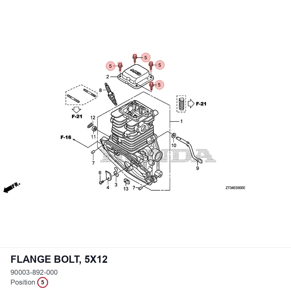 FLANGE BOLT, 5X12