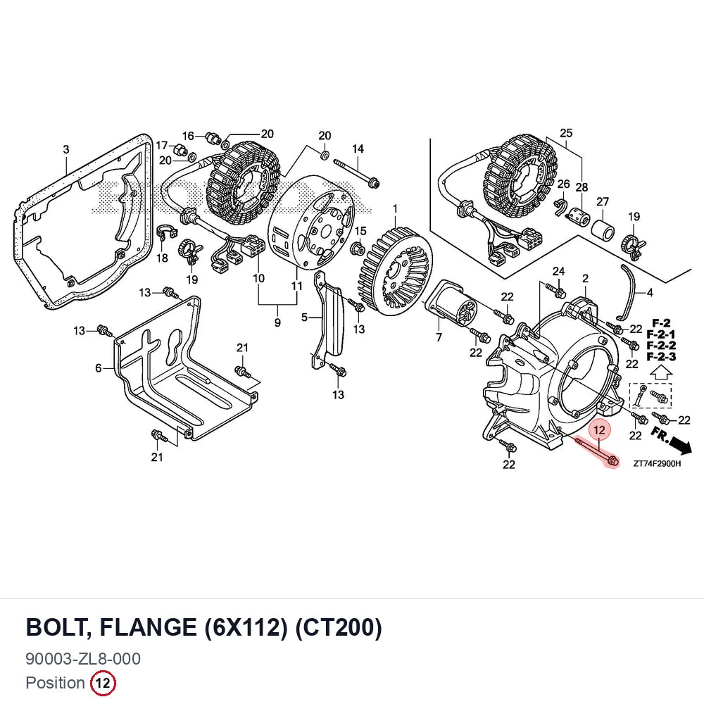 BOLT, FLANGE (6X112) (CT200)