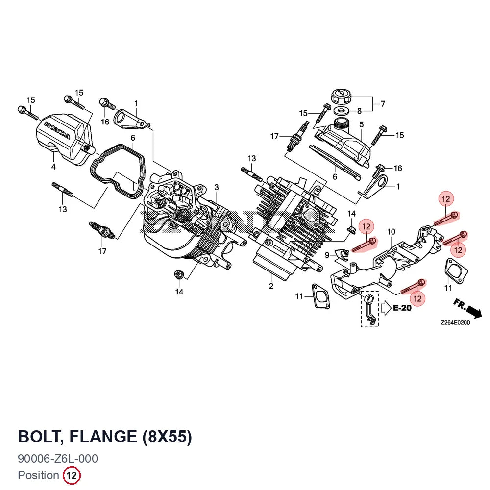 BOLT, FLANGE (8X55)
