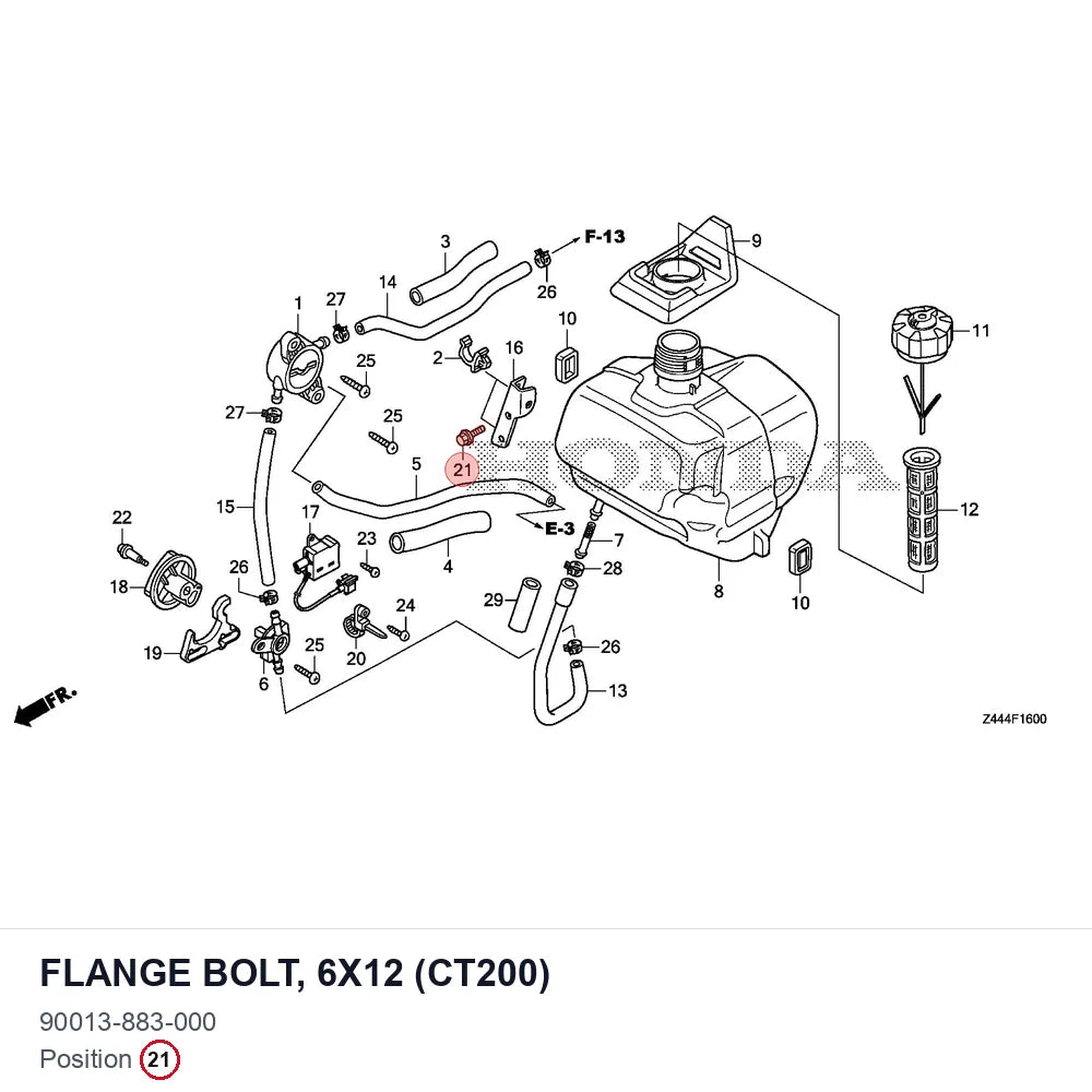 FLANGE BOLT, 6X12 (CT200)