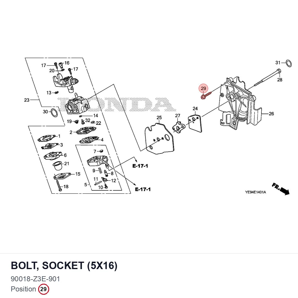 BOLT, SOCKET (5X16)