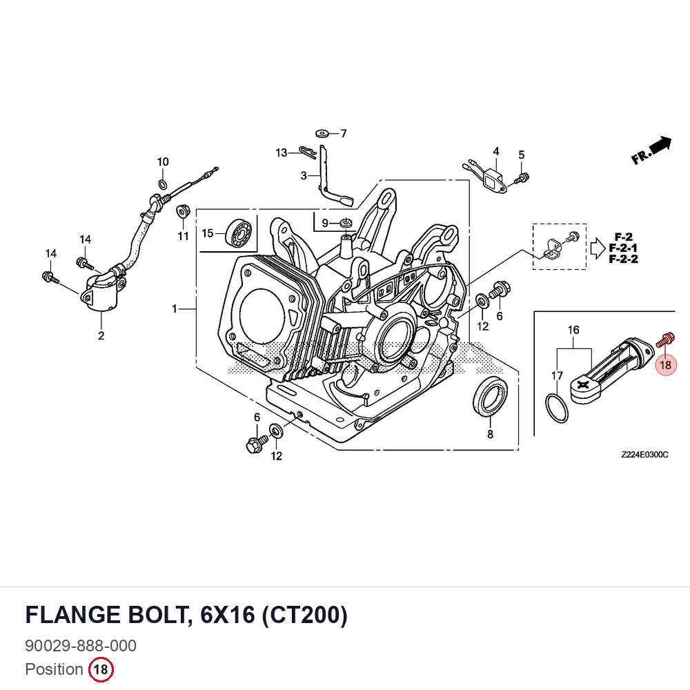 FLANGE BOLT, 6X16 (CT200)