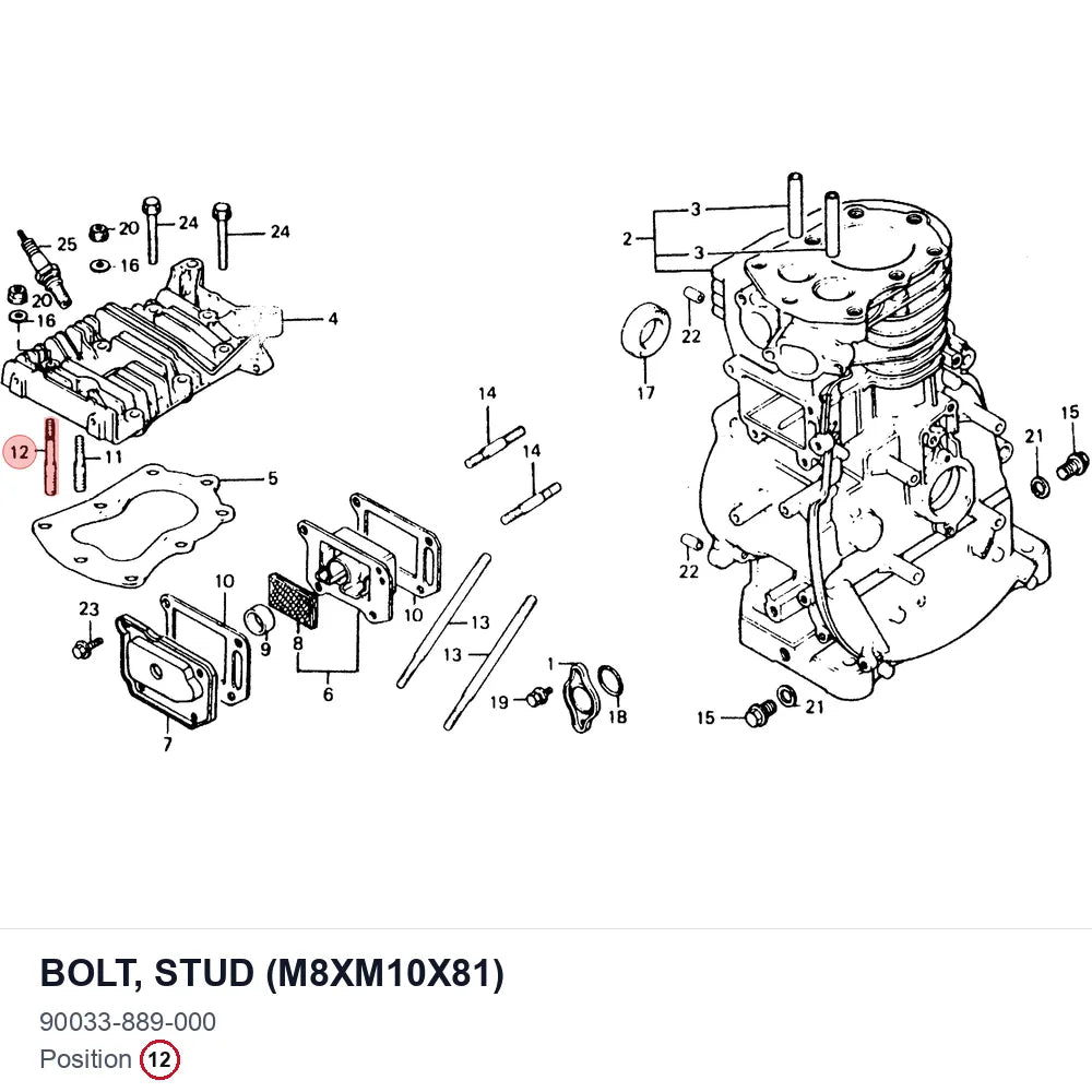 BOLT, STUD (M8XM10X81)