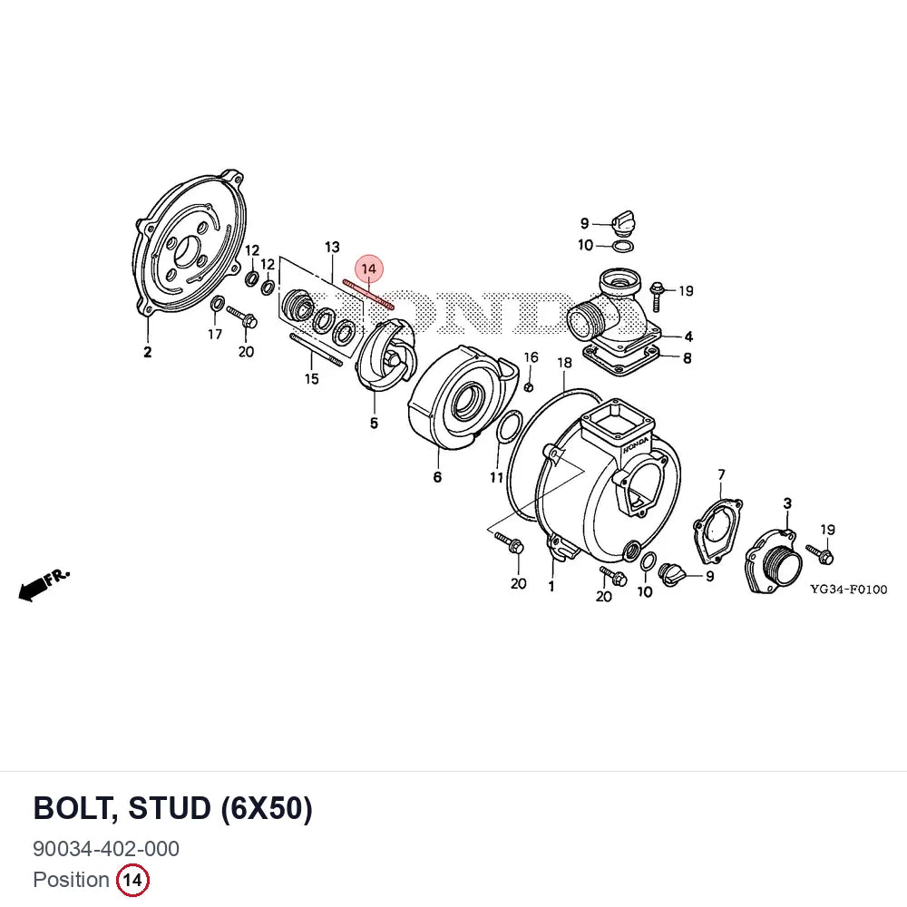 BOLT, STUD (6X50)