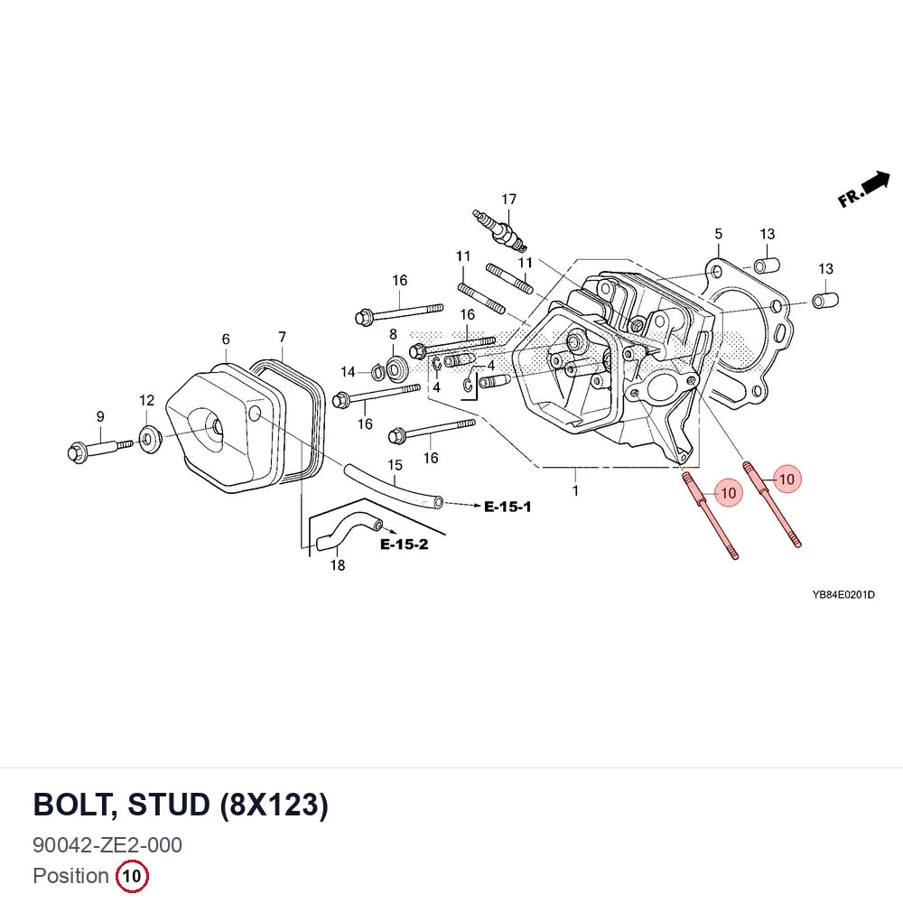 BOLT, STUD (8X123)