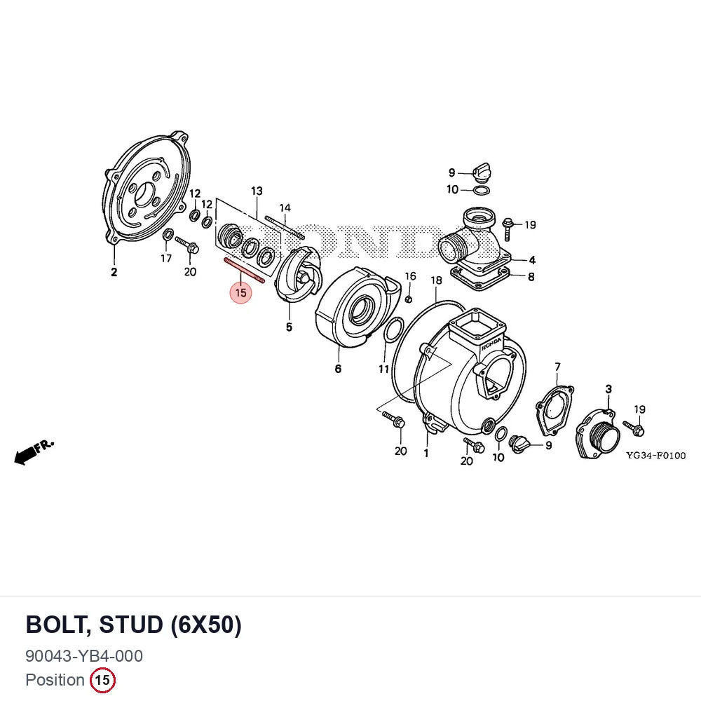 BOLT, STUD (6X50)