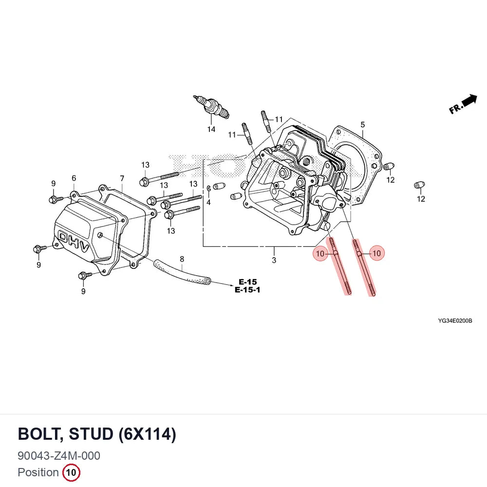 BOLT, STUD (6X114)