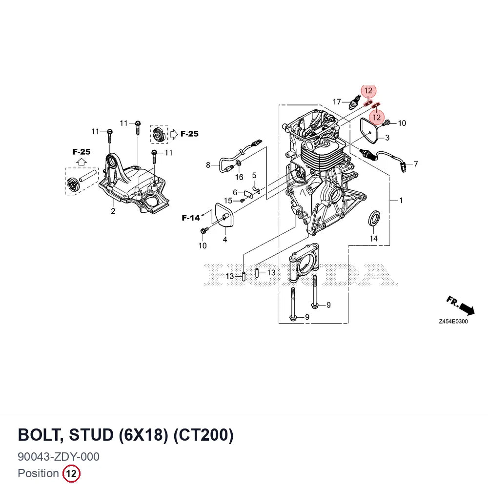 BOLT, STUD (6X18) (CT200)