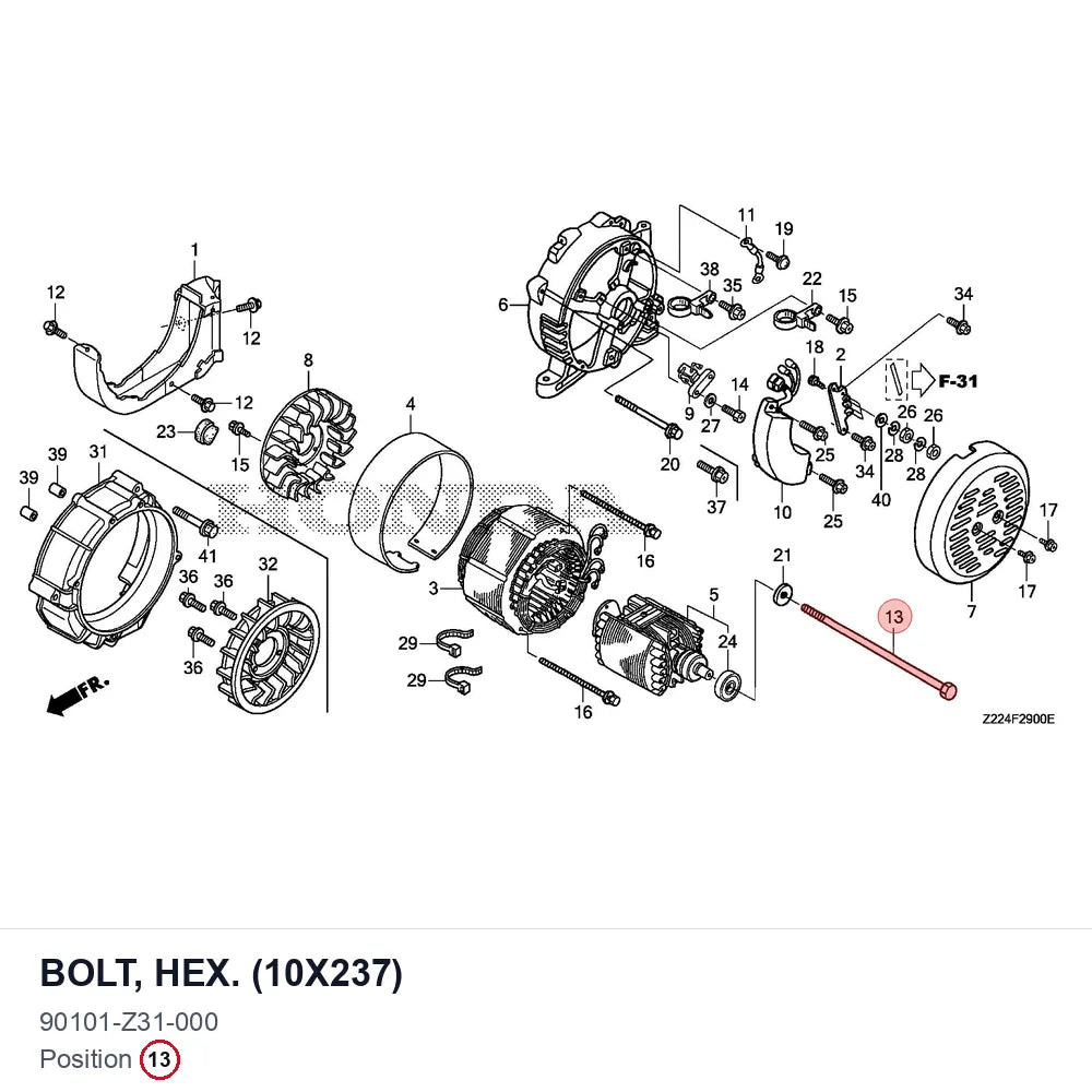 BOLT, HEX. (10X237)
