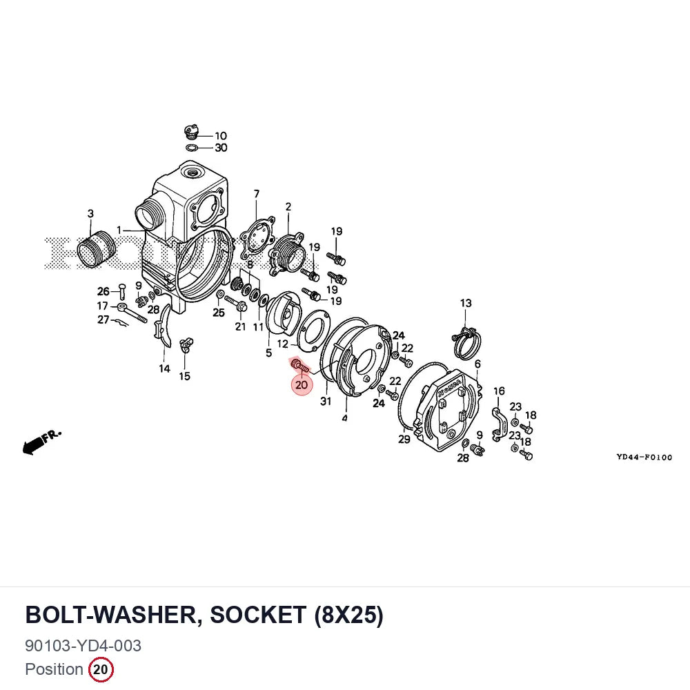 BOLT-WASHER, SOCKET (8X25)