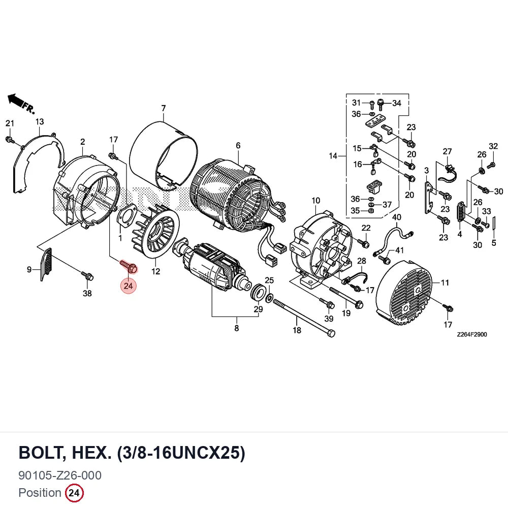 BOLT, HEX. (3/8-16UNCX25)