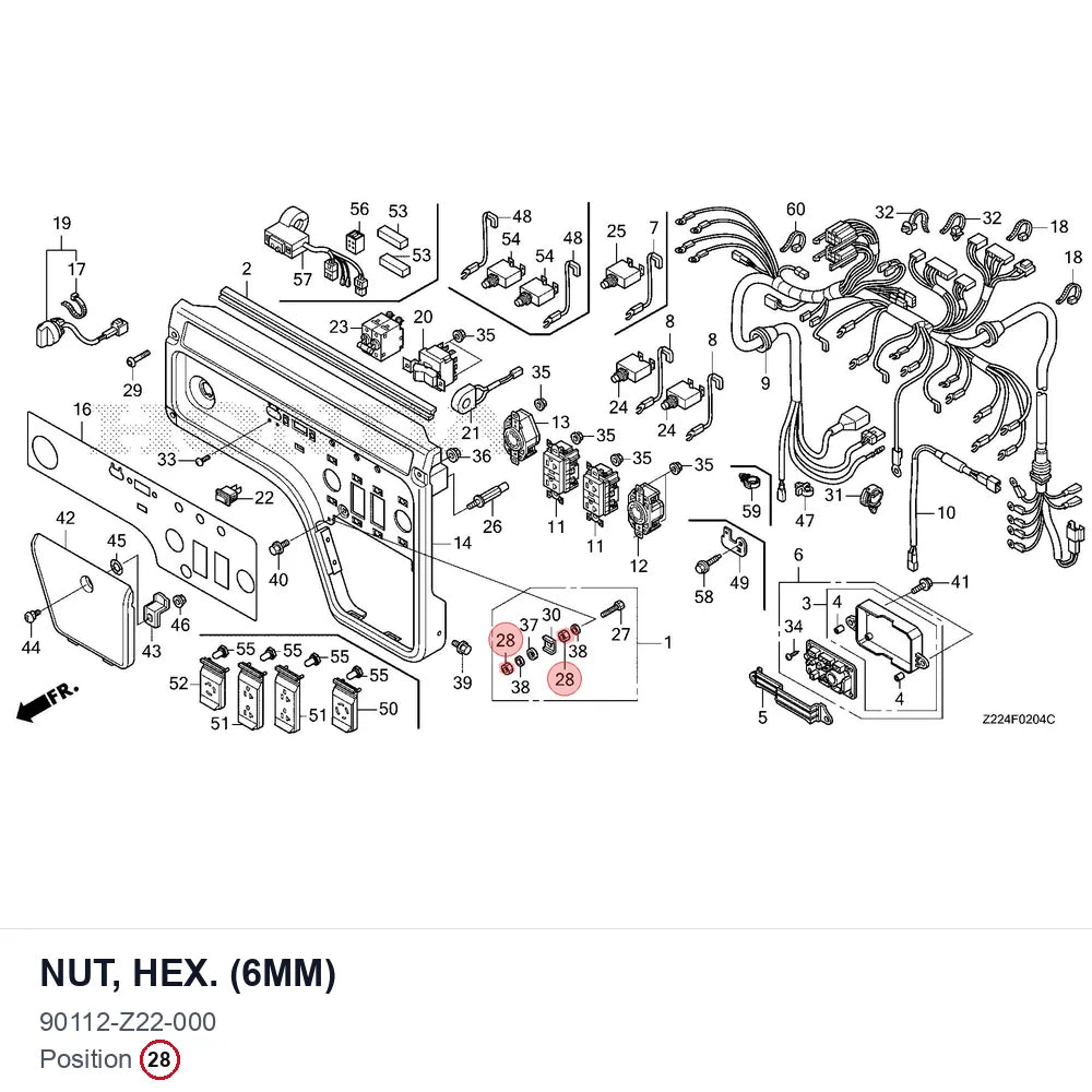 NUT, HEX. (6MM)