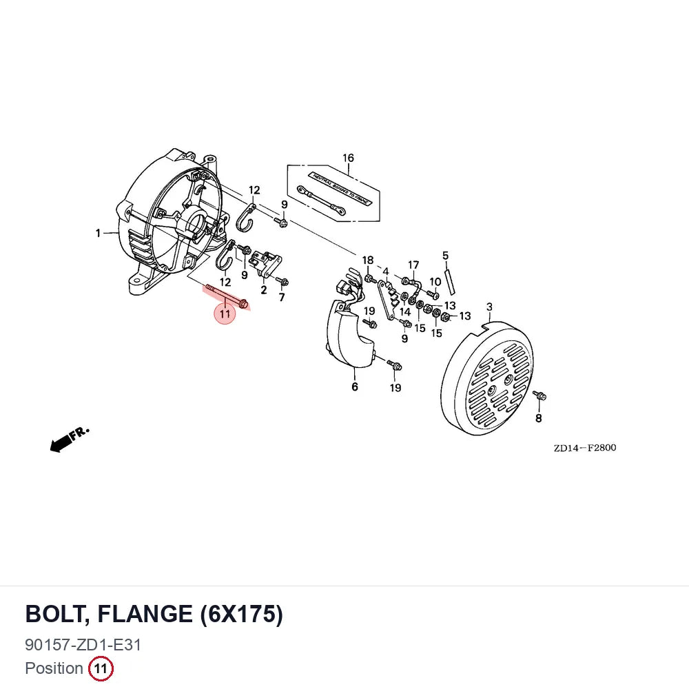 BOLT, FLANGE (6X175)