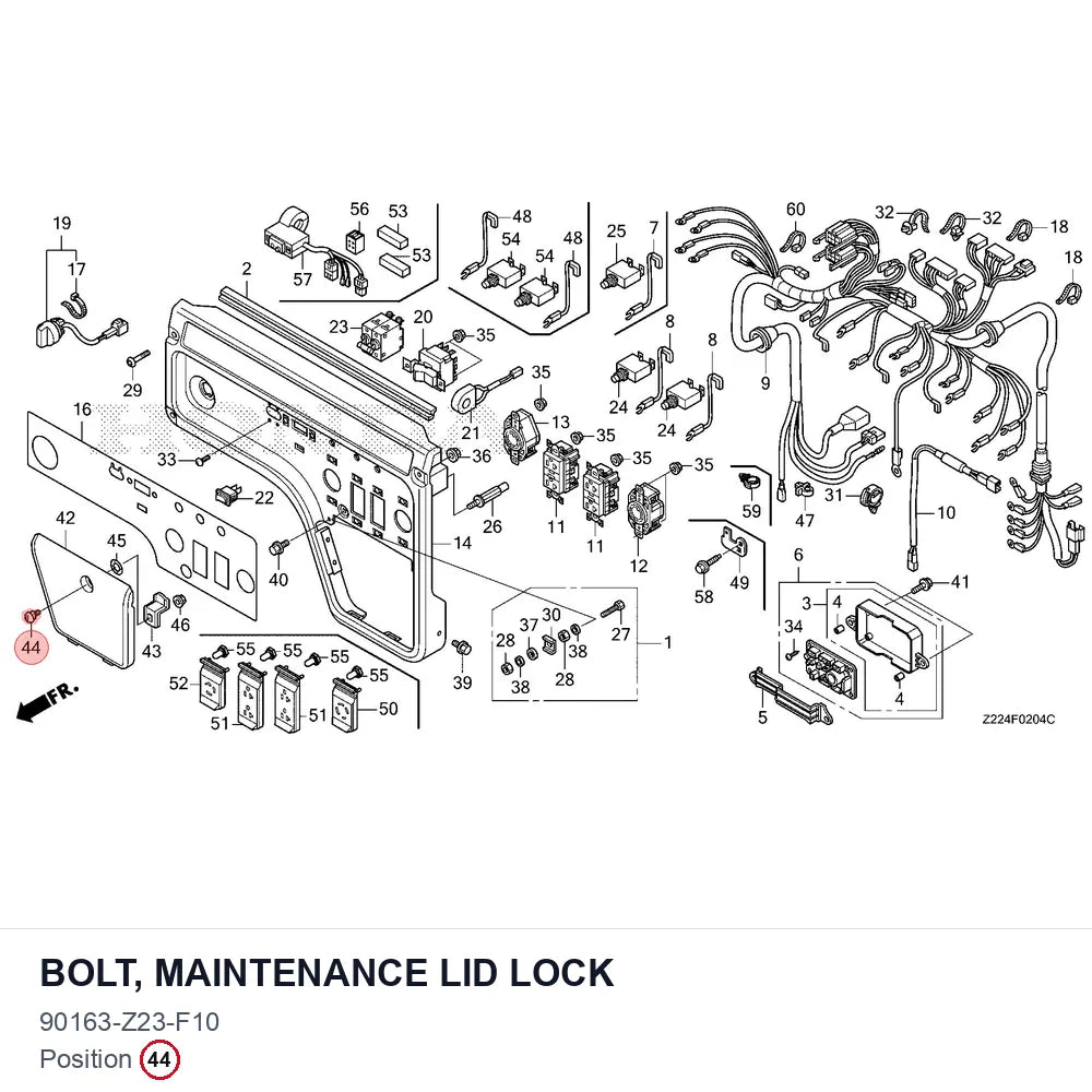 BOLT, MAINTENANCE LID LOCK