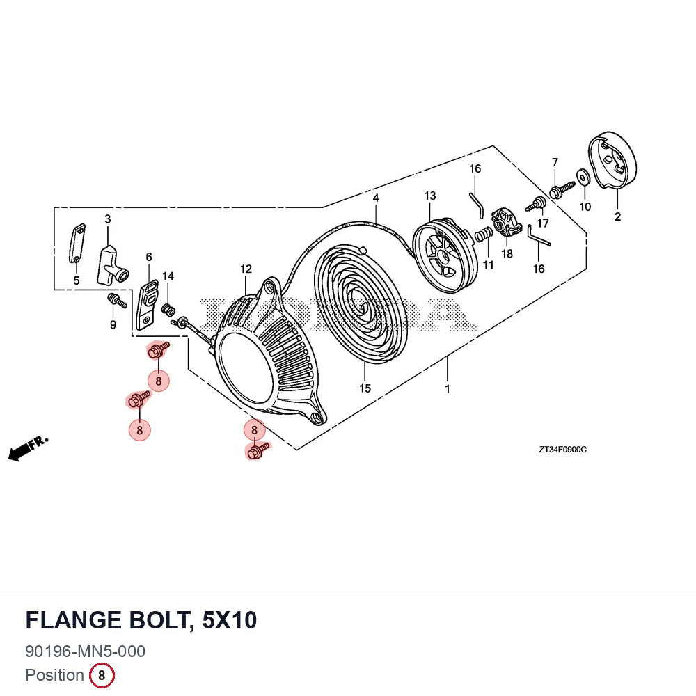 FLANGE BOLT, 5X10