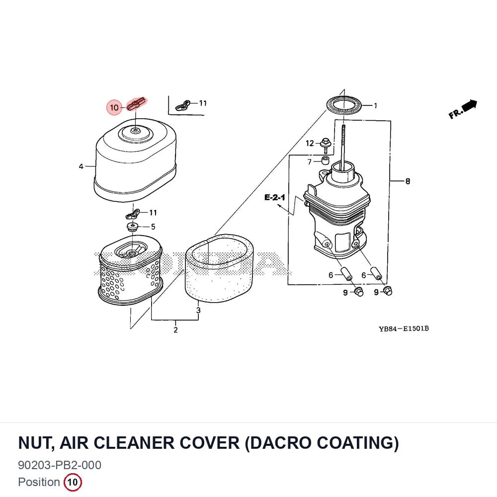 NUT, AIR CLEANER COVER (DACRO COATING)