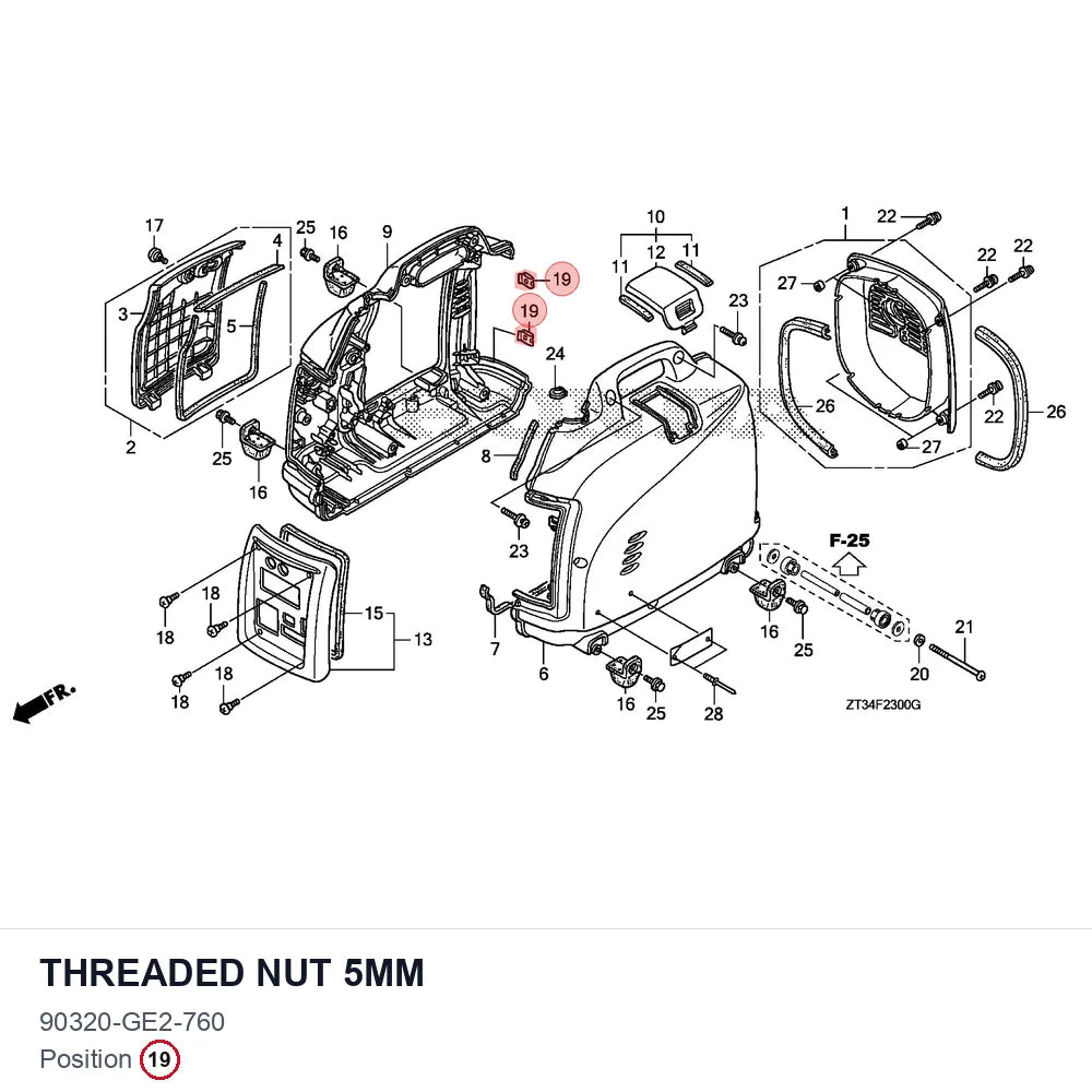 Threaded Nut 5mm