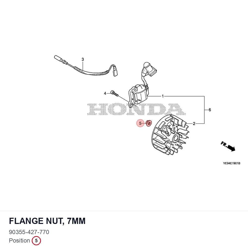 Flange nut, 7mm
