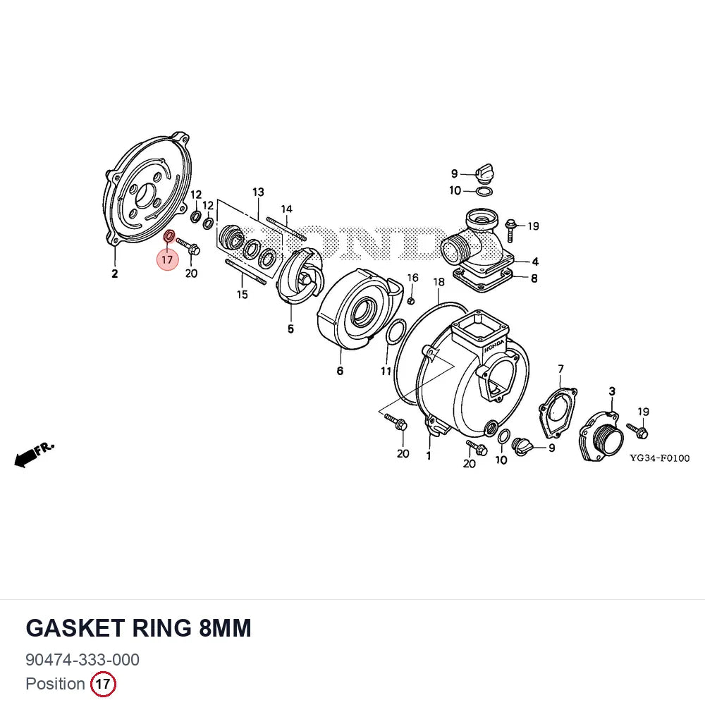 Gasket ring 8mm