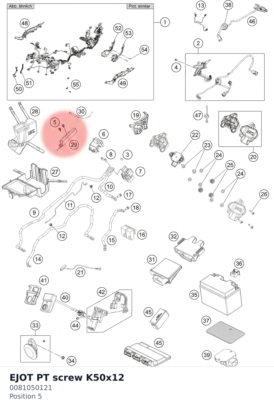 Diagram preview: EJOT PT screw K50x12 (0081050121)