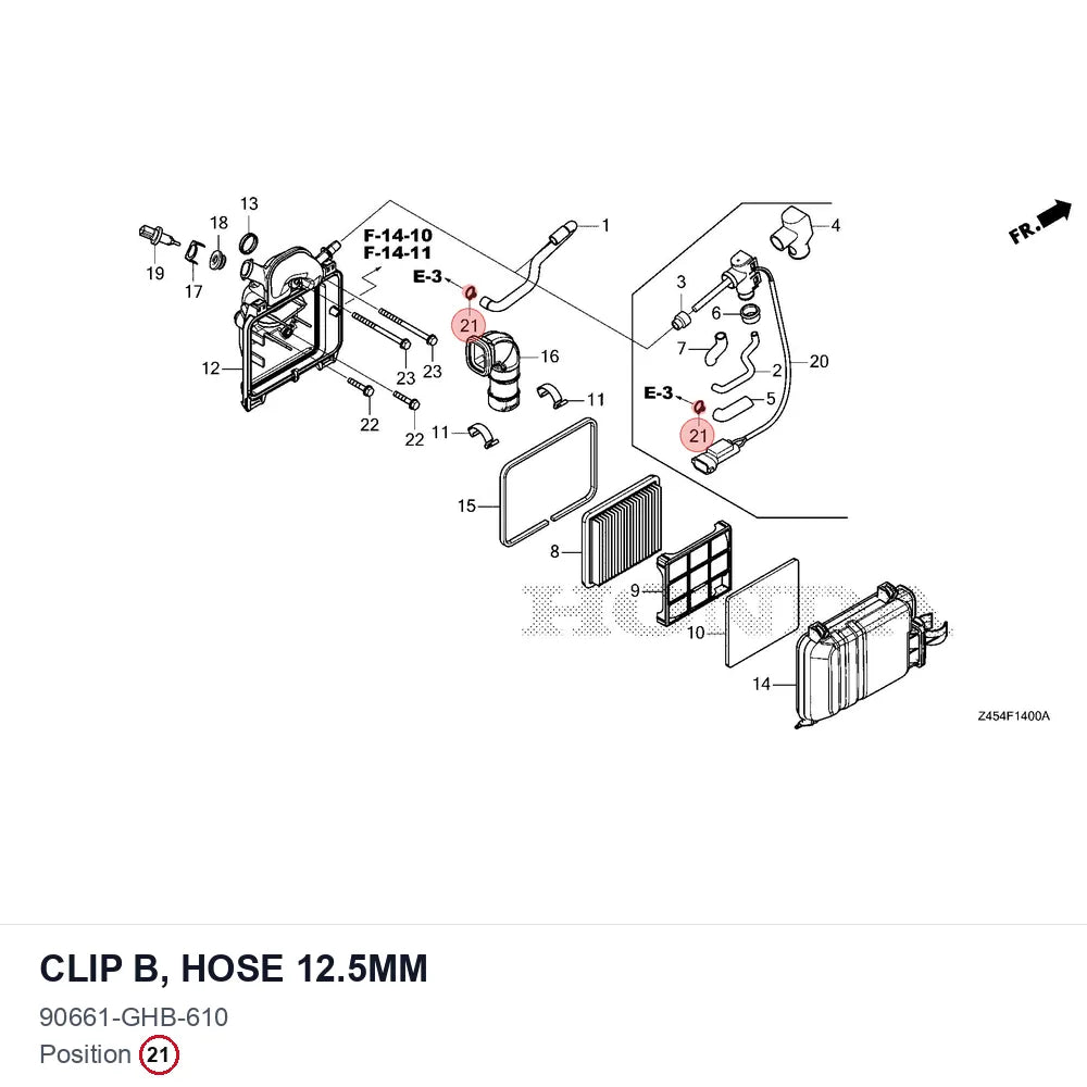 Clip B, hose 12.5mm