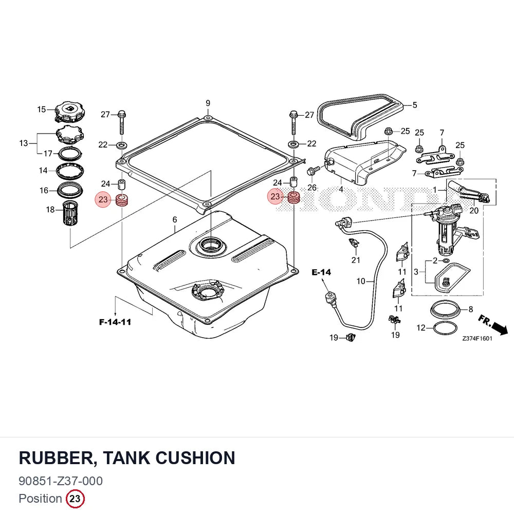 RUBBER, TANK CUSHION