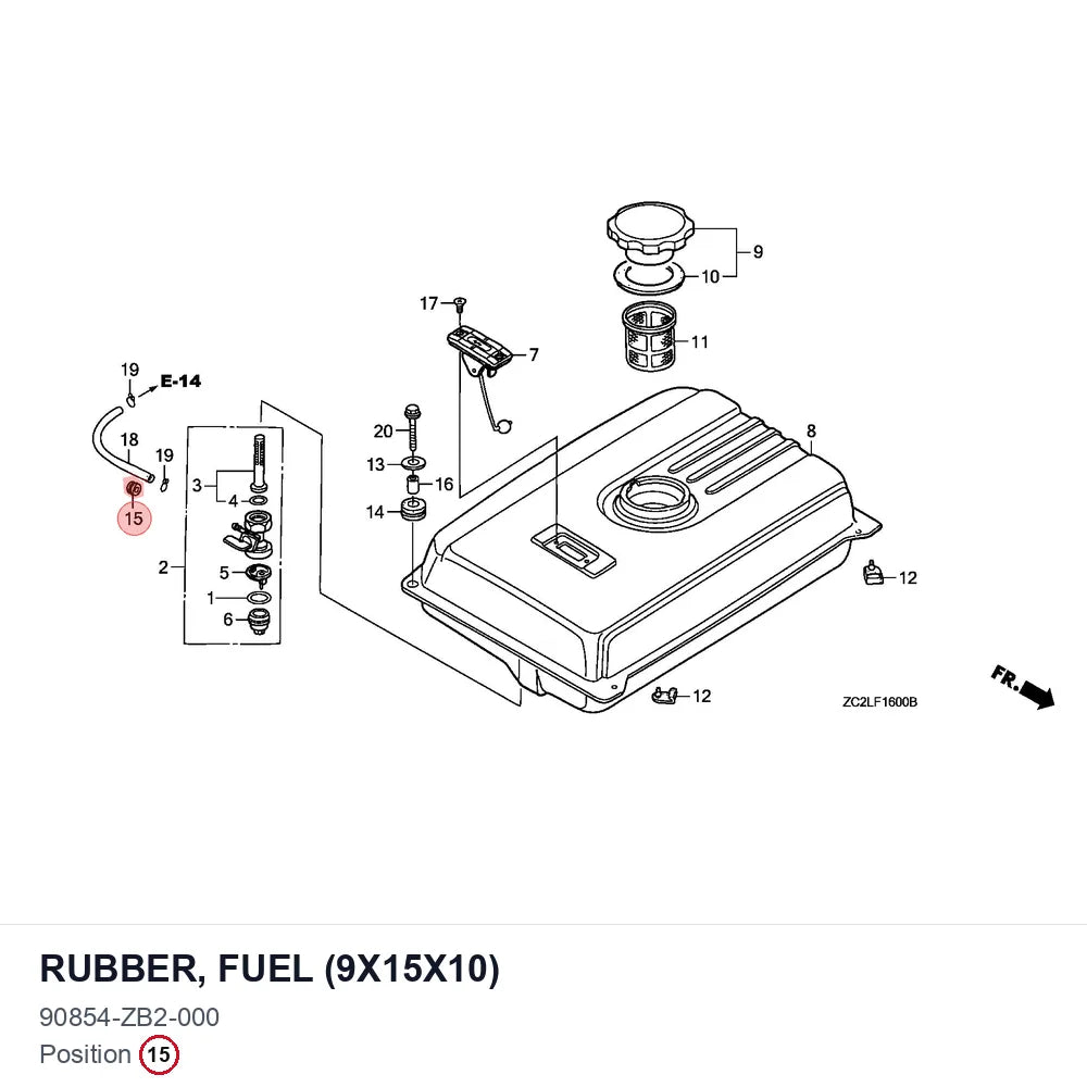 RUBBER, FUEL (9X15X10)