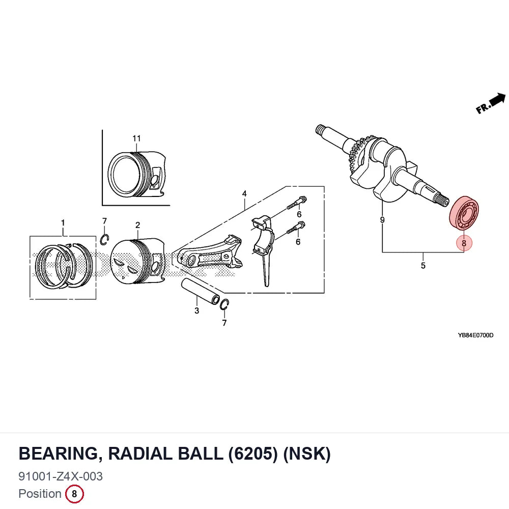BEARING, RADIAL BALL (6205) (NSK)